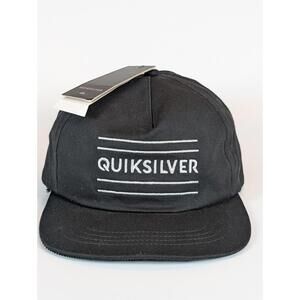Quiksilver Fold Snapper Hat Black Logo Adjustable Surf Skate Street Cap New NTG